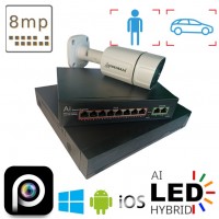 Готовий комплект на одну вуличну IP камеру POE 8 Мп 4K VIDEOBAZA DUO 20 white