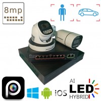 Комплект на 1 вуличну та 1 в приміщення IP камеру POE 8 Мп 4K VIDEOBAZA DUO 20 white