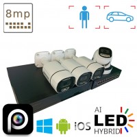 Готова система на 3 вуличних та 1 в приміщення IP камери POE 8 Мп 4K VIDEOBAZA DUO 20 white