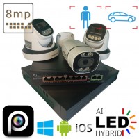 Комплект на 1 вуличну та 2 в приміщення IP камери POE 8 Мп 4K VIDEOBAZA DUO 20 white
