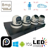Готовий комплект камер на 4 шт. IP в приміщення POE 8 Мп 4K VIDEOBAZA DUO 20 white
