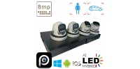 Готовий комплект камер на 4 шт IP в приміщення POE 8 Мп 4K VIDEOBAZA DUO 20 white