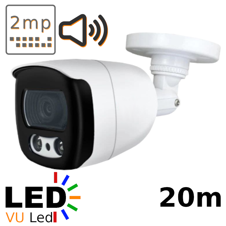 Камера вулична 2 мегапікселя звуком по TVI VB 2CCS S Color VU